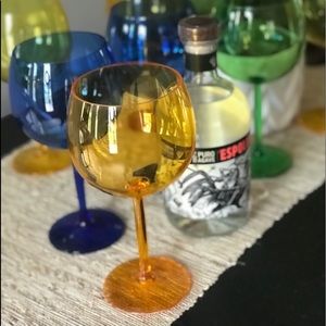 Multi color acrylic wine glasses